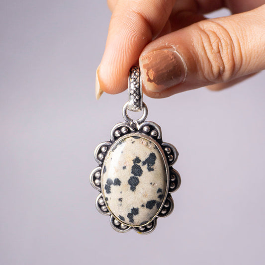 Dalmation Jasper Crystal Pendant