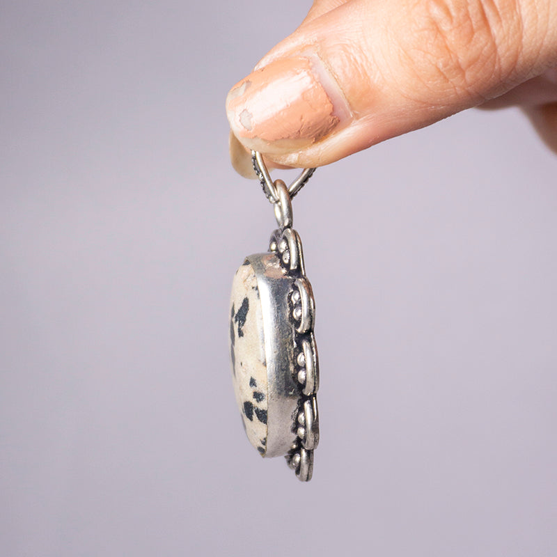 Dalmation Jasper Crystal Pendant