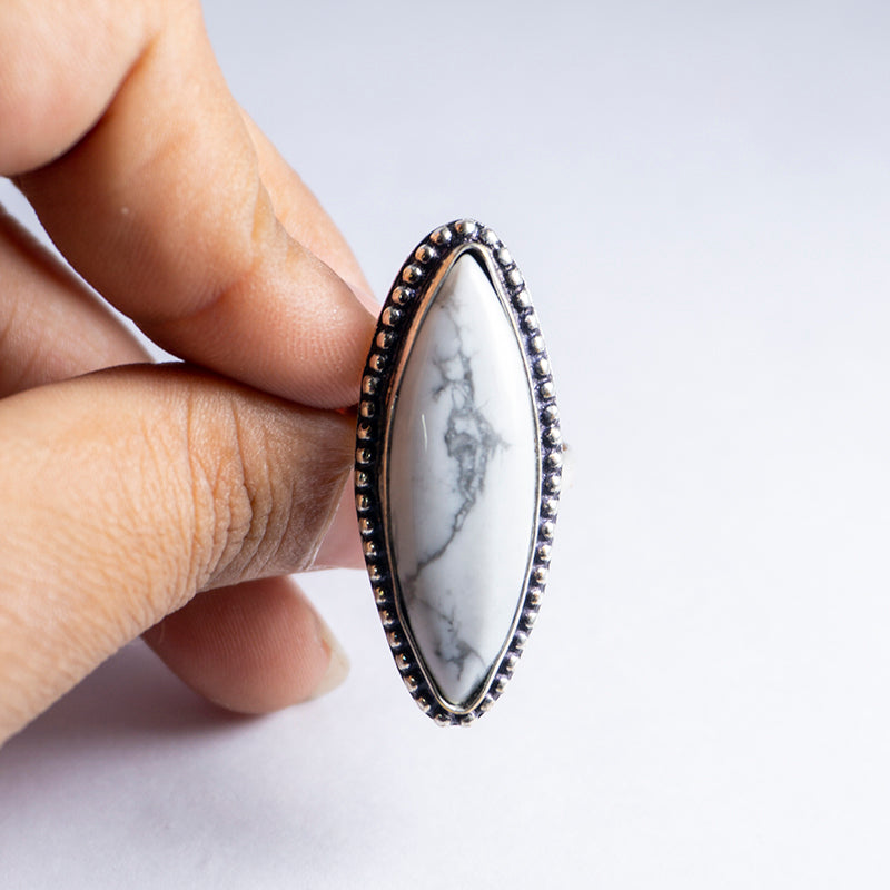 Howlite Crystal Ring