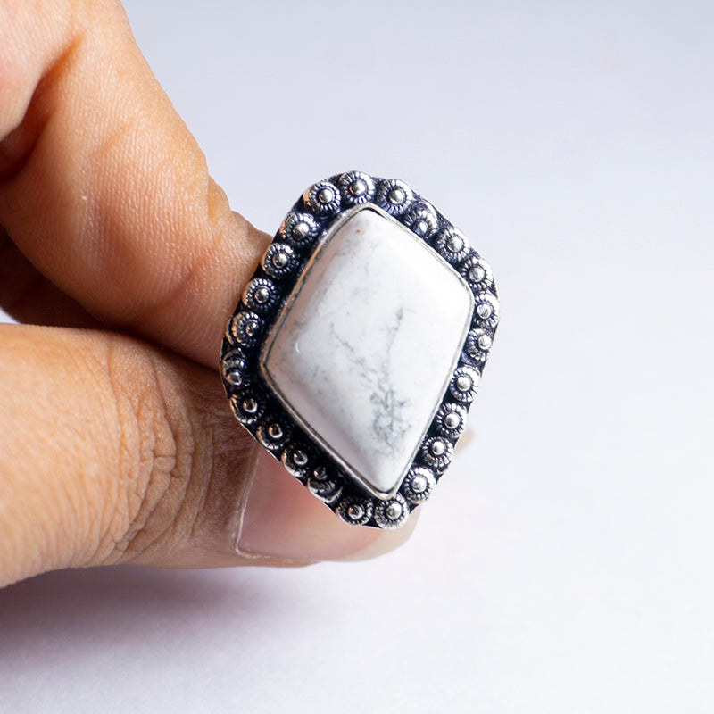 Howlite Crystal Ring