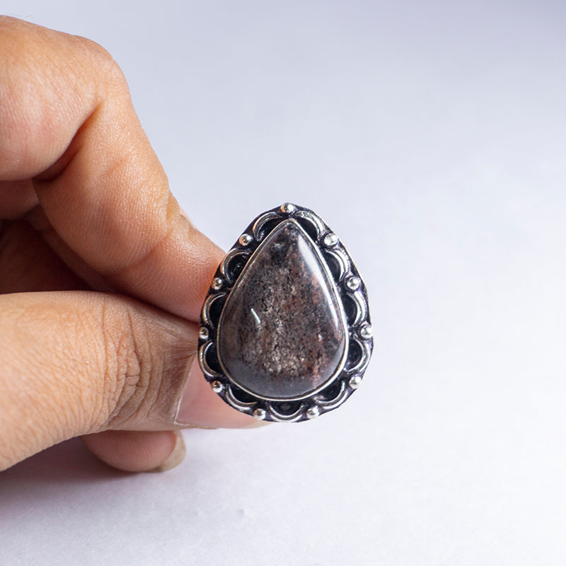 Black Onyx Crystal Ring