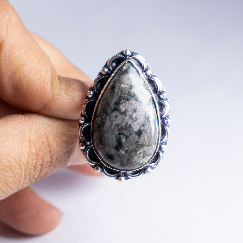 Leopard Skin Jasper Crystal Ring