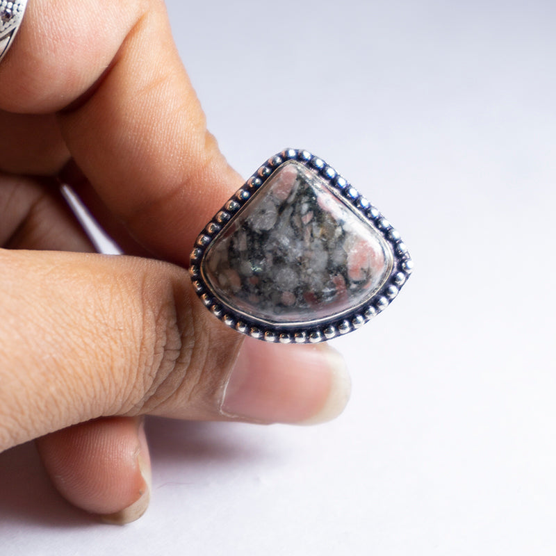 Leopard Skin Jasper Crystal Ring