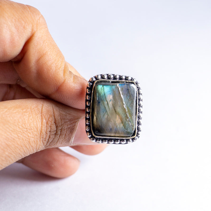 Labradorite Crystal Ring