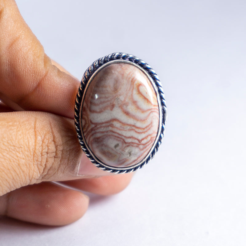 Crazy Lace Agate Crystal Ring