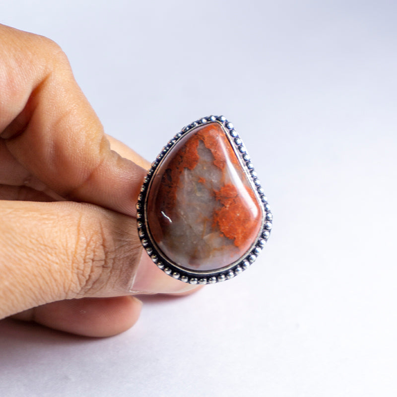 Crazy Lace Agate Crystal Ring