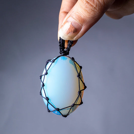 Opalite Crystal Crochet Pendant