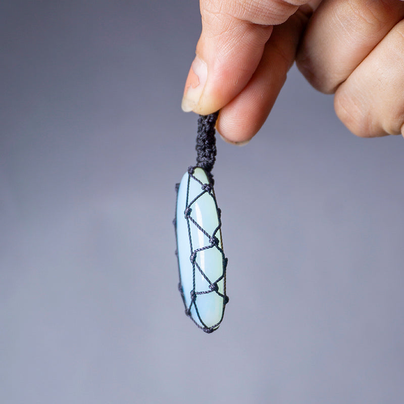 Opalite Crystal Crochet Pendant