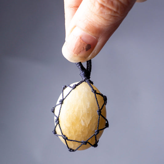 Yellow Aventurine Crystal Crochet Pendant