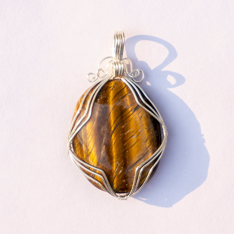 Tiger's Eye Crystal Oval Pendant by Witch Way Out – Witch Way Out IN