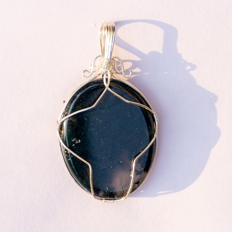 Moss Agate Crystal Pendant