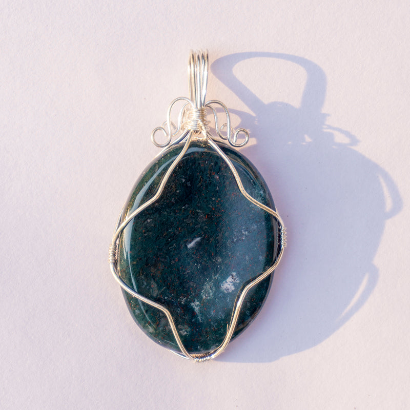 Moss Agate Crystal Pendant Jewellery