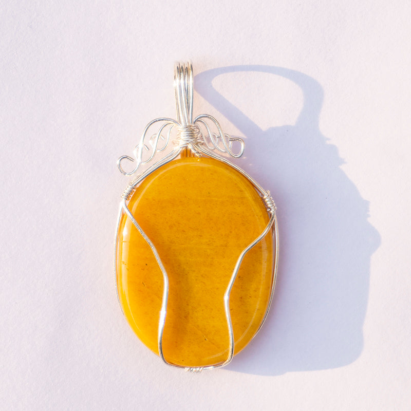 Yellow Aventurine Crystal Oval Pendant