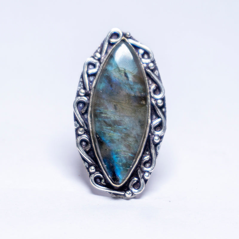 Labradorite Crystal Ring