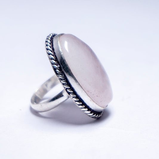 Rose Quartz Crystal Ring