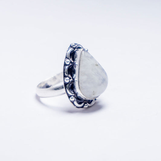 Rainbow Moonstone Crystal Ring