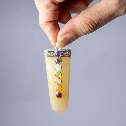 Yellow Aventurine Crystal Flat Wand Pendant