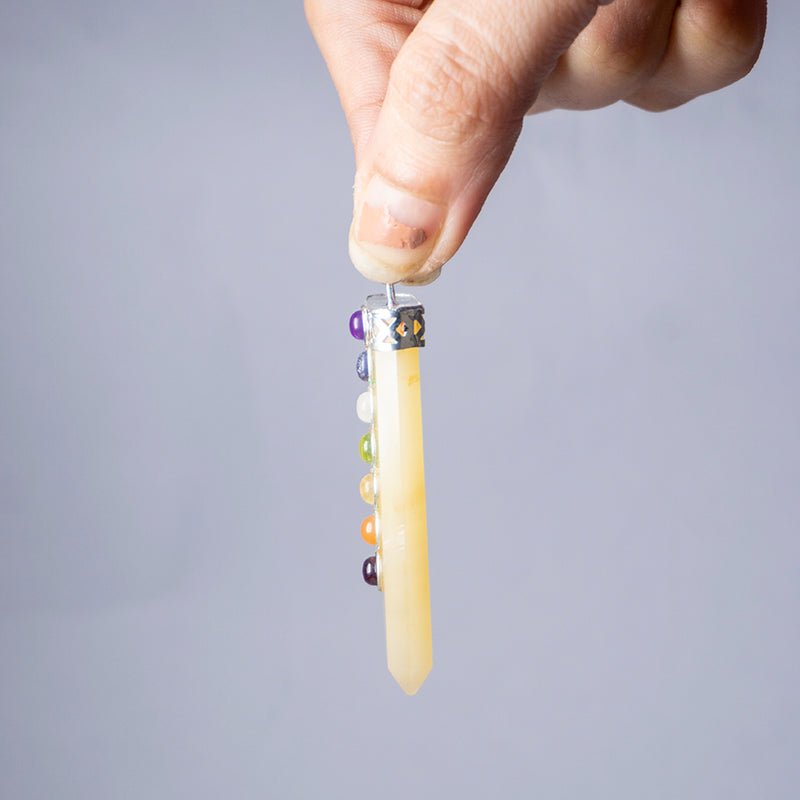 Yellow Aventurine Crystal Flat Wand Pendant