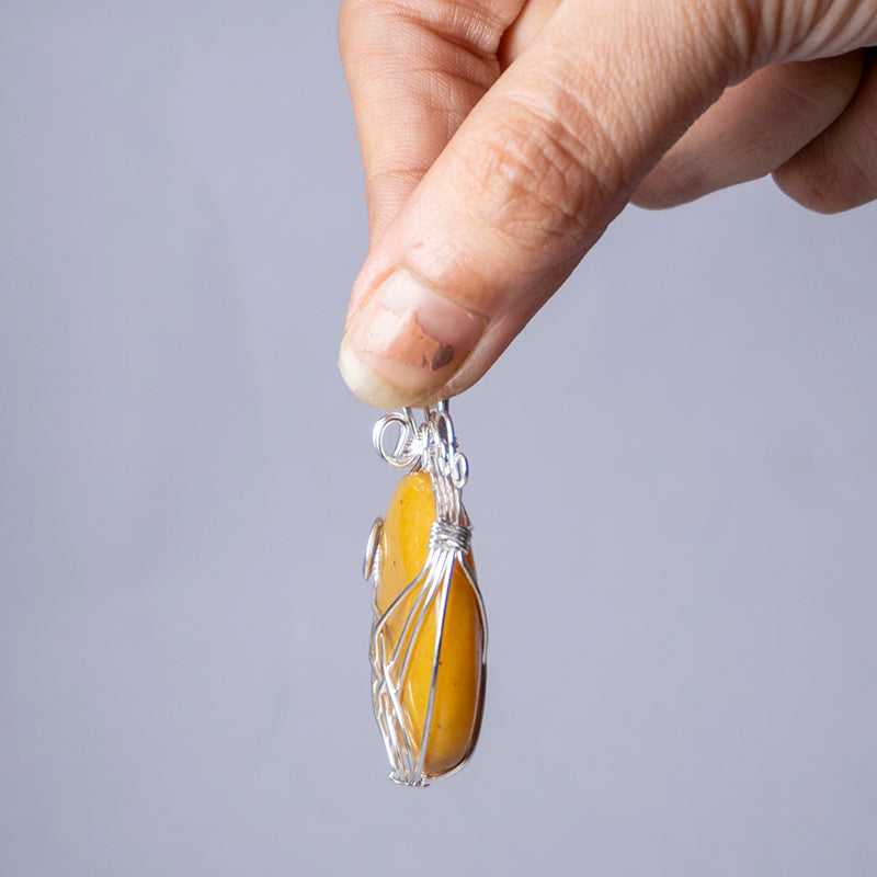 Yellow Aventurine Crystal Round Pendant