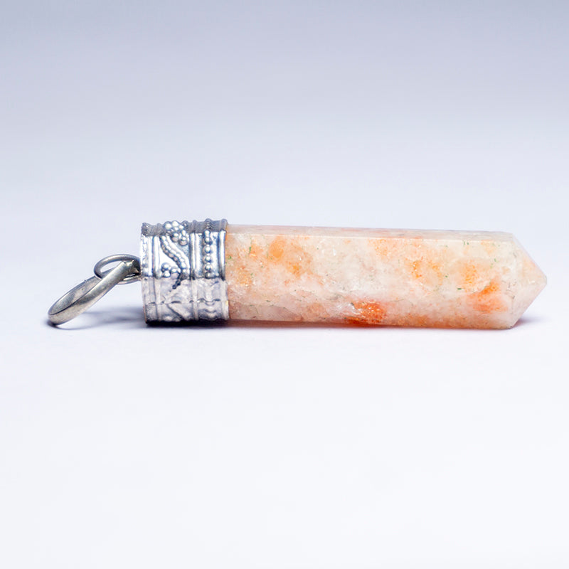 Sunstone Crystal Point Pendant