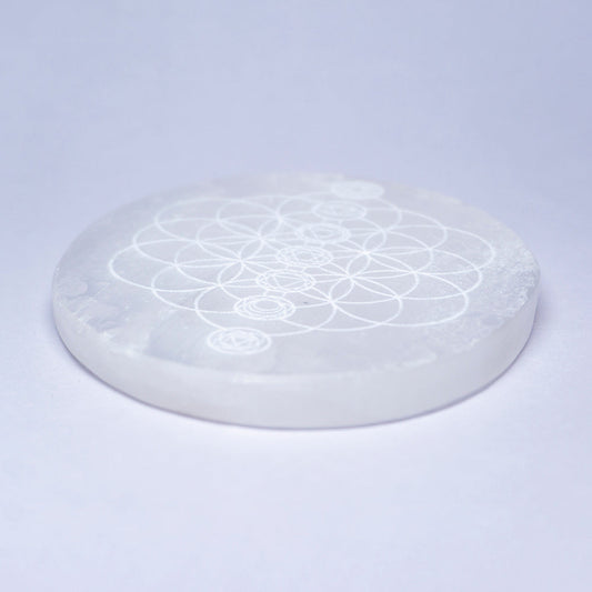 Seven Chakra Selenite Crystal Slab