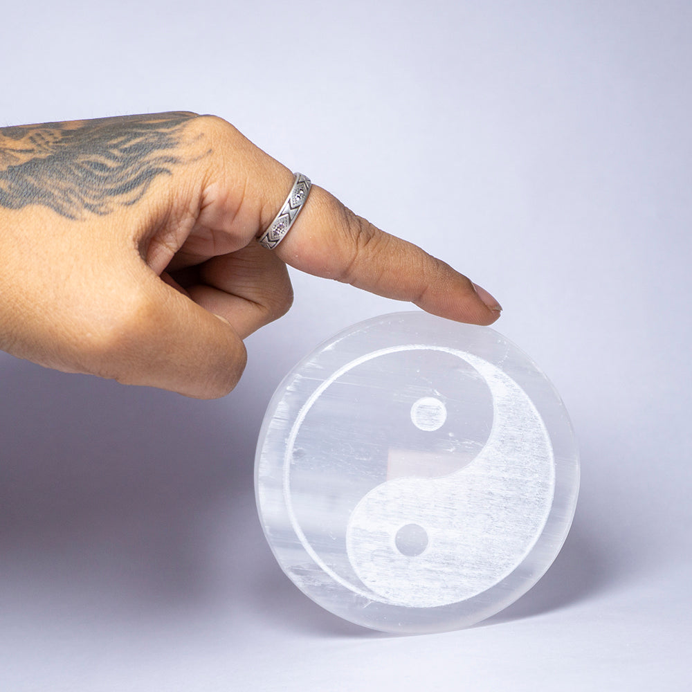 Yin Yang Selenite Crystal Slab