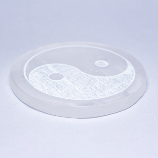 Yin Yang Selenite Crystal Slab