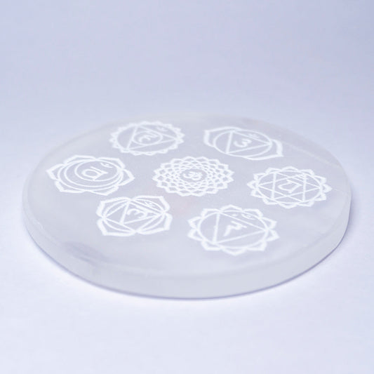 Chakra Selenite Crystal Slab