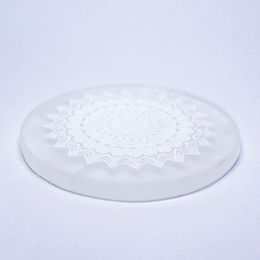 Mandala Selenite Crystal Slab