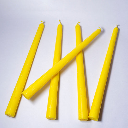 Pack of 3 - Long Simple Yellow Candle Daily Ritual Candle/Altar Candle