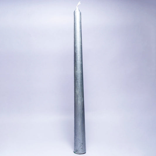 Pack of 3 - Long Simple Silver Candle Daily Ritual Candle/Altar Candle