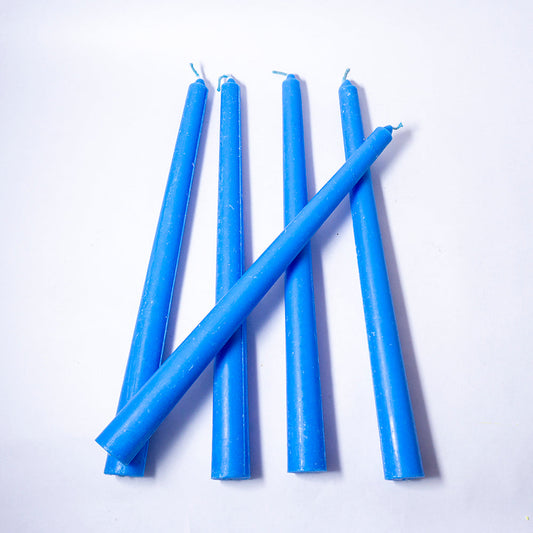 Pack of 3 - Long Simple Blue Candle Daily Ritual Candle/Altar Candle