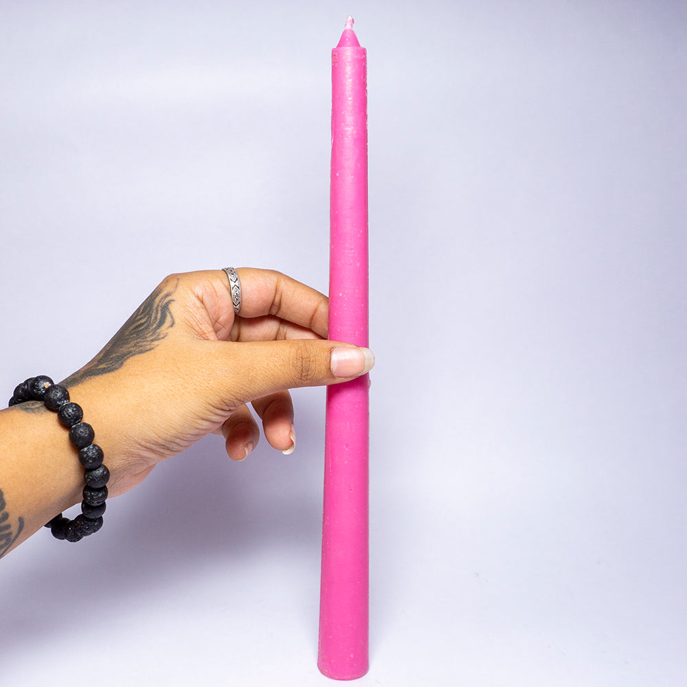 Pack of 3 - Long Simple Pink Candle Daily Ritual Candle/Altar Candle