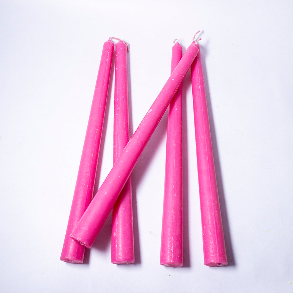 Pack of 3 - Long Simple Pink Candle Daily Ritual Candle/Altar Candle