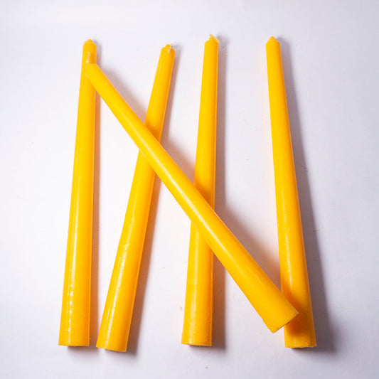 Pack of 3 - Long Simple Dark Yellow Candle Daily Ritual Candle/Altar Candle