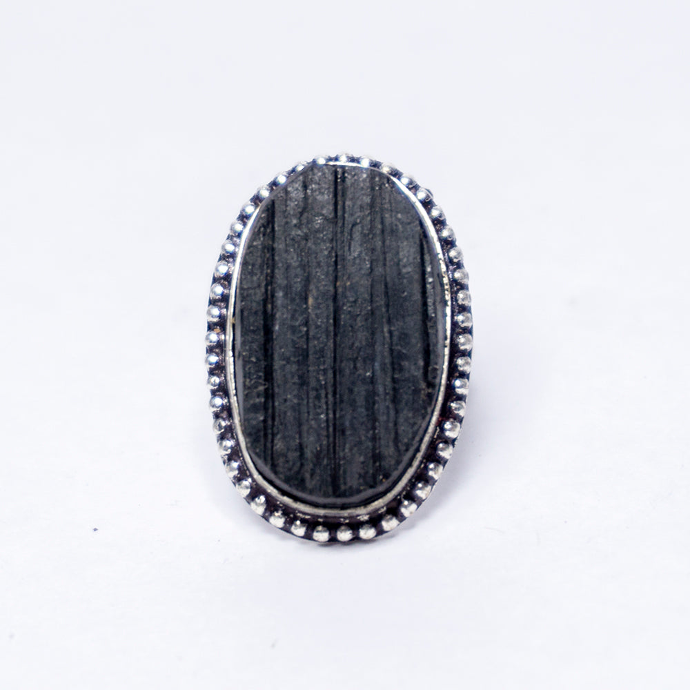 Black Tourmaline Crystal Ring