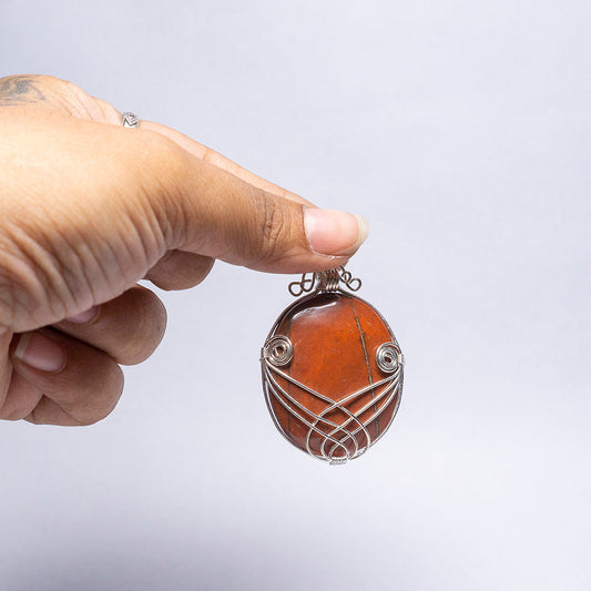 Red Jasper Crystal Oval Pendant