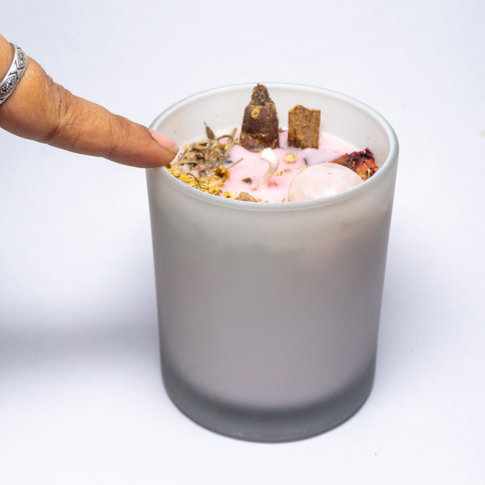 Love Spell With Rose Quartz Intention Candle/Altar Candle/Ritual Candle/Spell Candle