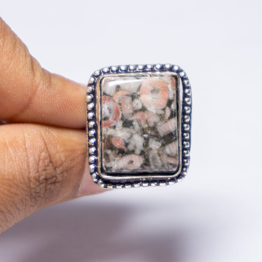 Leopard Skin Jasper Crystal Ring