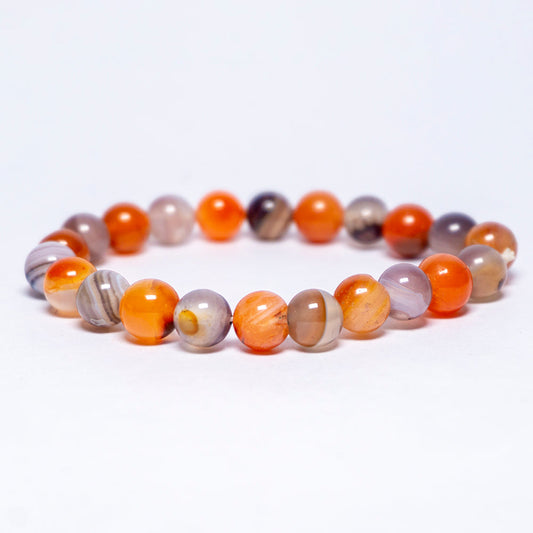 New Beginnings , Business Growth , Success , Security , Motivation Intention Bracelet (Bostwana Agate Crystal,Citrine Crystal)