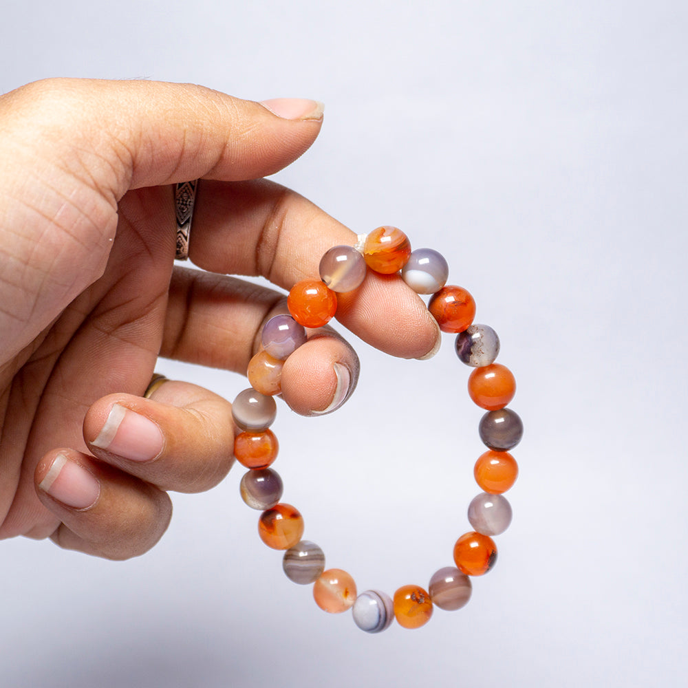 New Beginnings , Business Growth , Success , Security , Motivation Intention Bracelet (Bostwana Agate Crystal,Citrine Crystal)