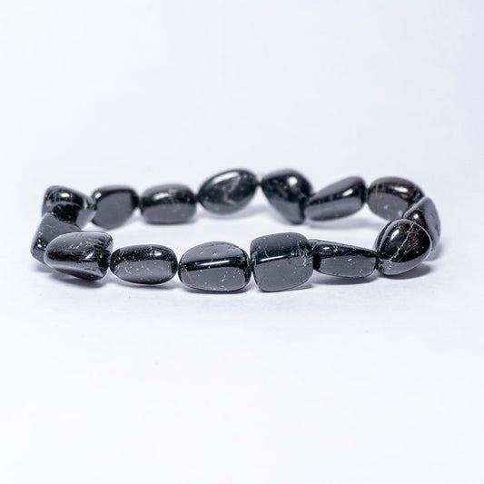 Black Tourmaline Crystal Tumble Bracelet