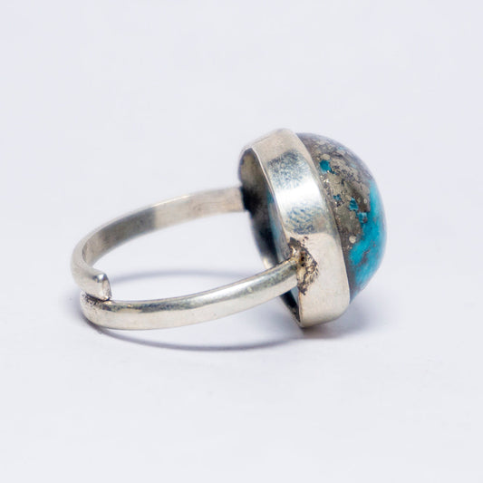 Turquoise Crystal Ring In Sterling Silver