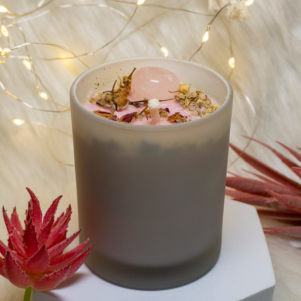 Love Spell With Rose Quartz Intention Candle/Altar Candle/Ritual Candle/Spell Candle