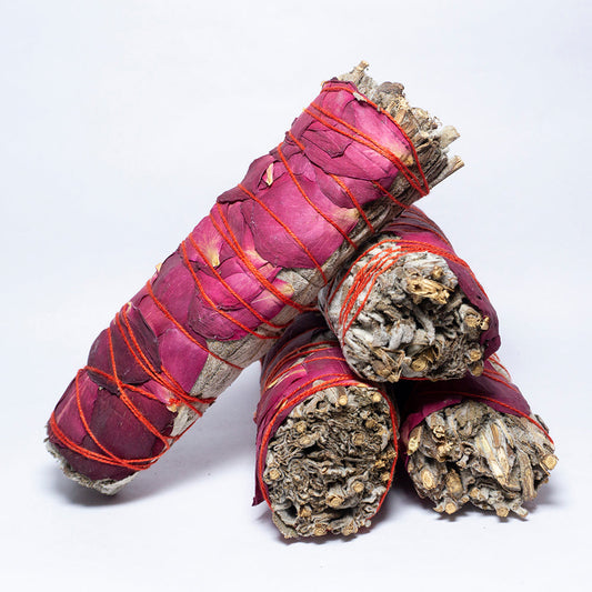 Pack Of 4 - Himalayan Sage With Rose Smudge Stick