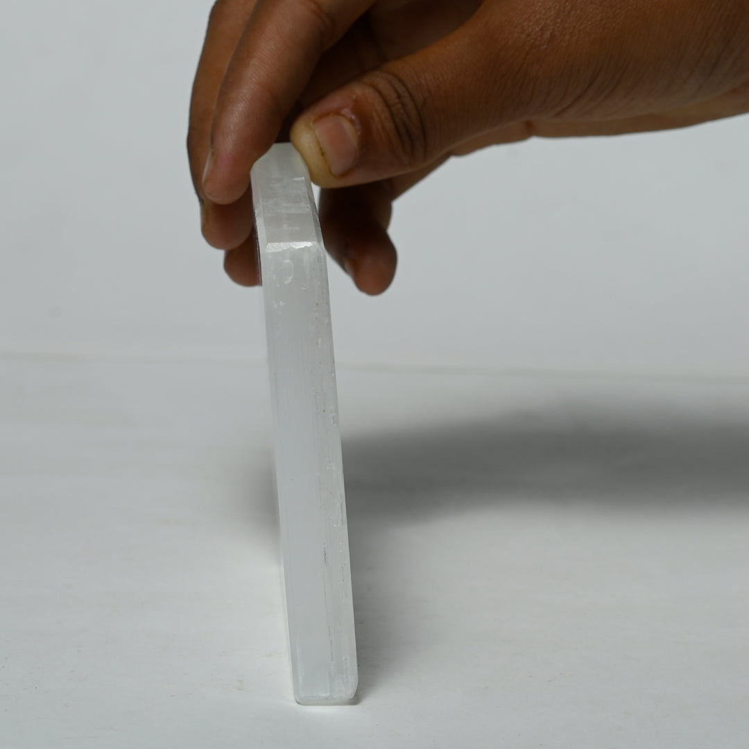 Real Yin Yang Tree of Flower Sign Selenite Slab