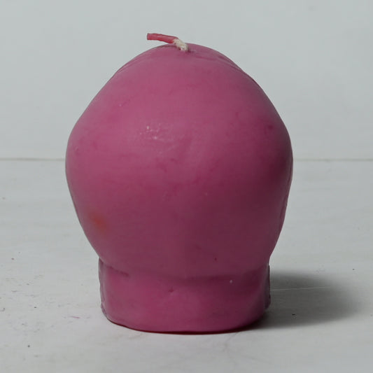 Real Human Skull Figure Candle Pink