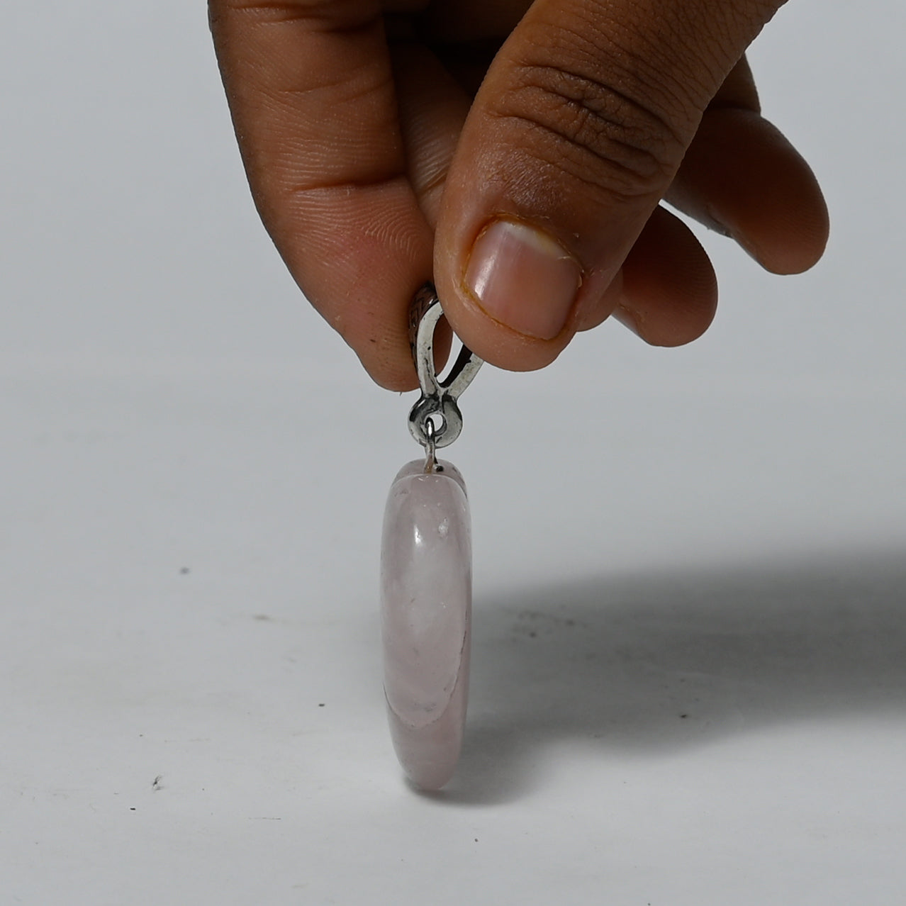 Real Rose Quartz Crystal and Stone Necklace Heart Shaped Pendant Jewellery