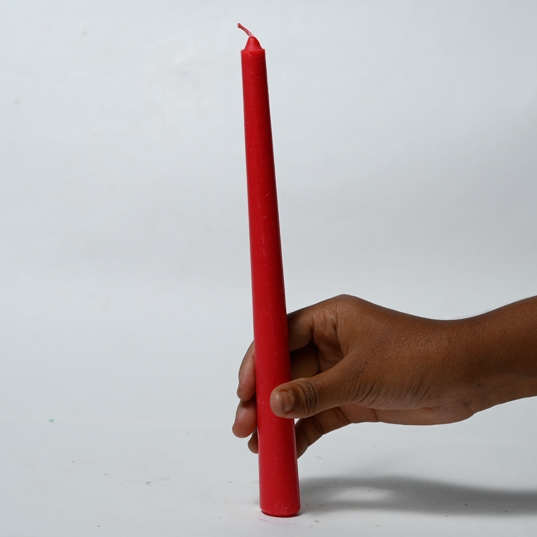 Real Long Simple Red Candle Daily Ritual Candle