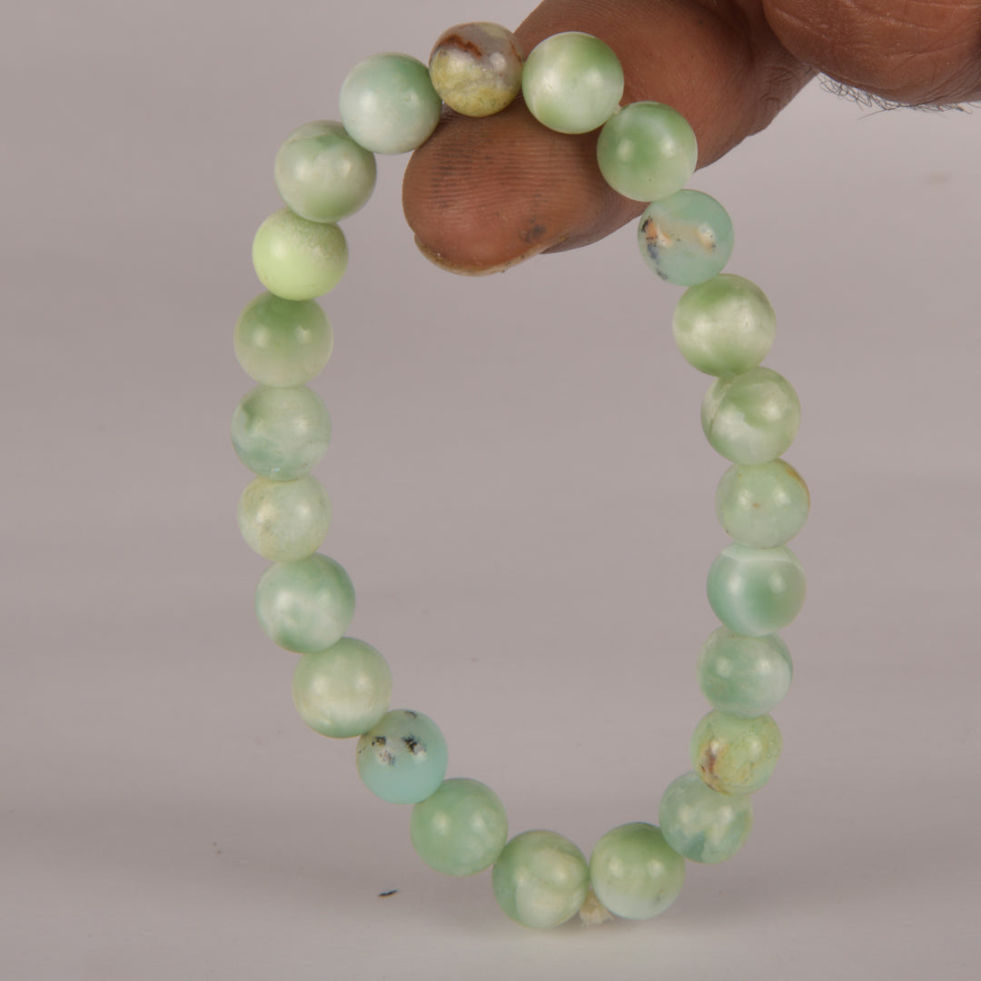 Real Chrysoprase Crystal and Stone Bead Bracelet Jewellery 8mm
